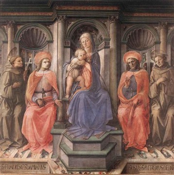 マドンナが聖ルネサンスのフィリッポ・リッピとともに即位 Oil Paintings
